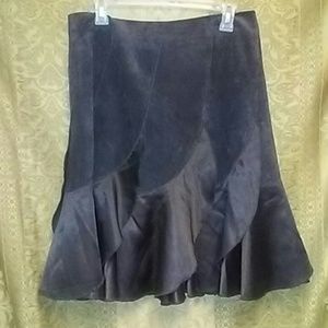 Acorn, Suede Chocolate and Sateen Skirt